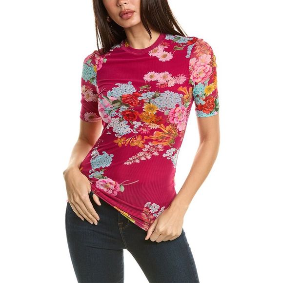 Johnny Was Tops - Johnny Was Golden Bouquet Mesh Top